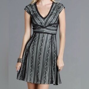 Black and White Lace‎ Overlay Dress by Nikibiki